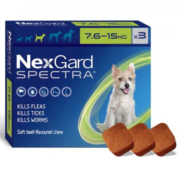 Boehringer Ingelheim Nexgard Spectra Tick & Flea Tablet (Afoxolaner & Milbemycin Oxime) (7.5 to 15kg) for Dogs