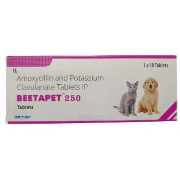 Skyec Beetapet Tablet 250mg (Amoxycillin & Potassium Clavulanate) for Dogs and Cats
