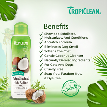 Tropiclean Medicated Oatmeal & Tea Tree Shampoo for Dogs