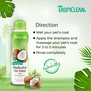 Tropiclean Medicated Oatmeal & Tea Tree Shampoo for Dogs