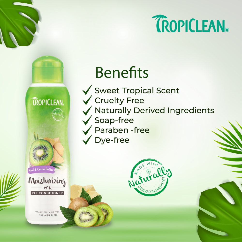 Tropiclean Kiwi and Cocoa Butter Moisturizing Conditioner for Dogs and Cats