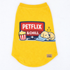 15 Furries Petflix and Chill Sleeveless Cotton T shirt for Dogs (Yellow) Dogs-Clothing & Accessories 15 Furries Dropship XXS