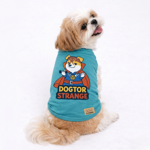 15 Furries Dogtor Strange Sleeveless T shirts for Dogs (Blue)