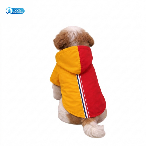 15 Furries Urban Colorblock Waterproof Raincoat for Dogs (Red & Yellow)