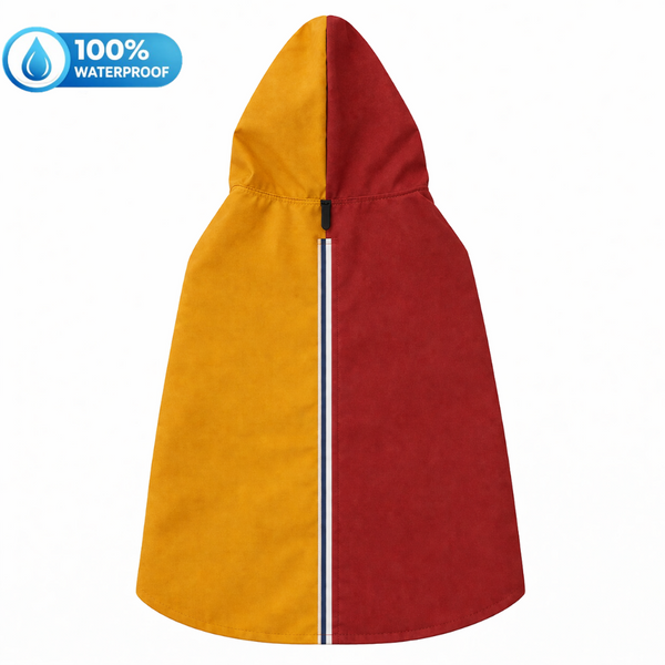 15 Furries Urban Colorblock Waterproof Raincoat for Dogs (Red & Yellow)