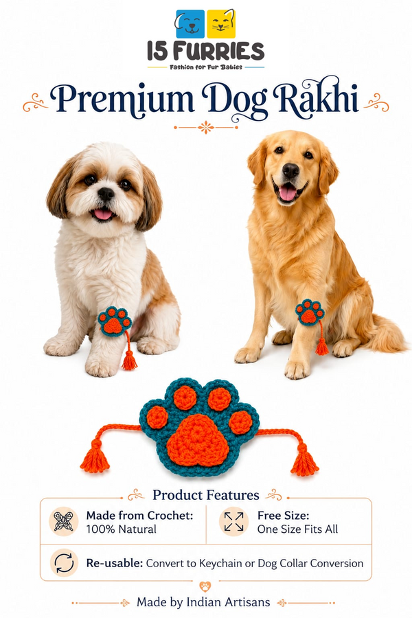 Raksha Bandhan Paw Crochet Rakhi for Dogs & Cats by 15 Furries