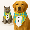 PawsIndia Heart Pattern Tuxedo Bandana with Matching Bow for Dogs and Cats Both-Clothing & Accessories Pawsindia Dropship