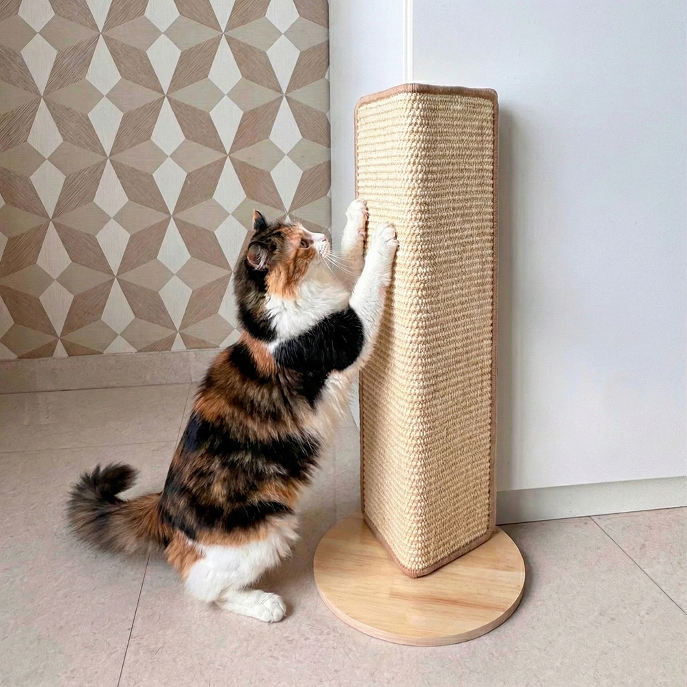 FurryLiving Cat Wall Scratcher Lite Space Saving Design for Wall Corners (Oak) Cats-Toys FurryLiving Dropship