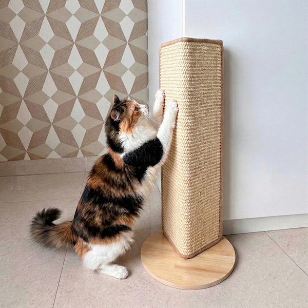 FurryLiving Cat Wall Scratcher Lite Space Saving Design for Wall Corners (Oak)