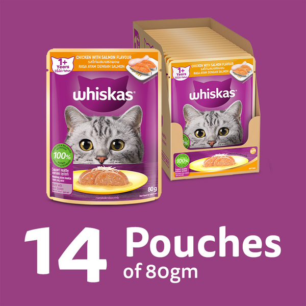 Whiskas Chicken with Salmon in Jelly Adult Cat Wet Food