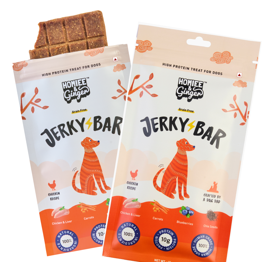 Homiee & Ginger Air Dried Grain Free Chicken Jerky Bar Dog Treats Dog Treats + Others Homiee & Ginger 2x45g