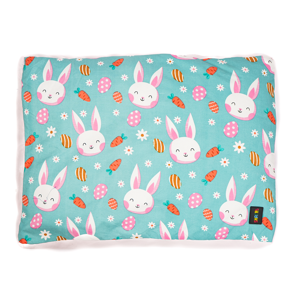 Skatrs Bunny Bloom Flat Bed for Dogs & Cats (Light Blue) Both-Bedding, Mats & Travel Supplies Skatrs