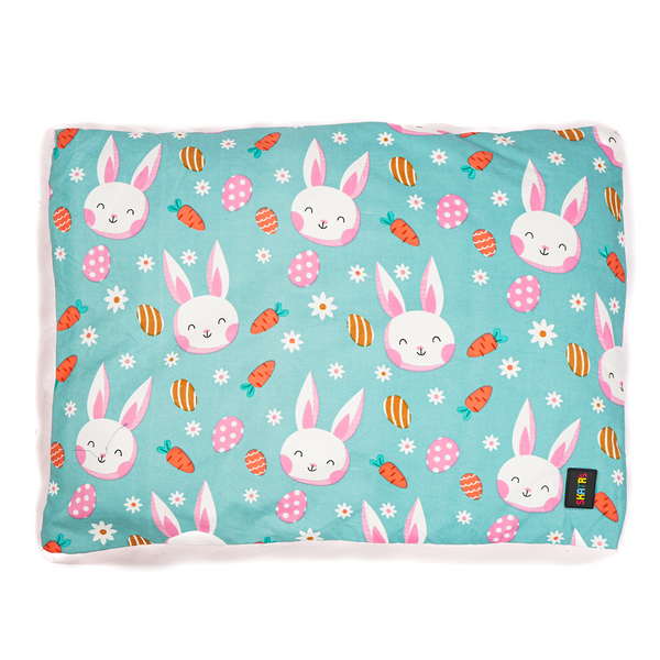 Skatrs Bunny Bloom Flat Bed for Dogs & Cats (Light Blue)