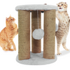 Furrlovers Natural Sisal & Scratching Post with Hanging Balls Playing Activity Tree for Cats (Grey) Cats-Toys Furrlovers Dropship