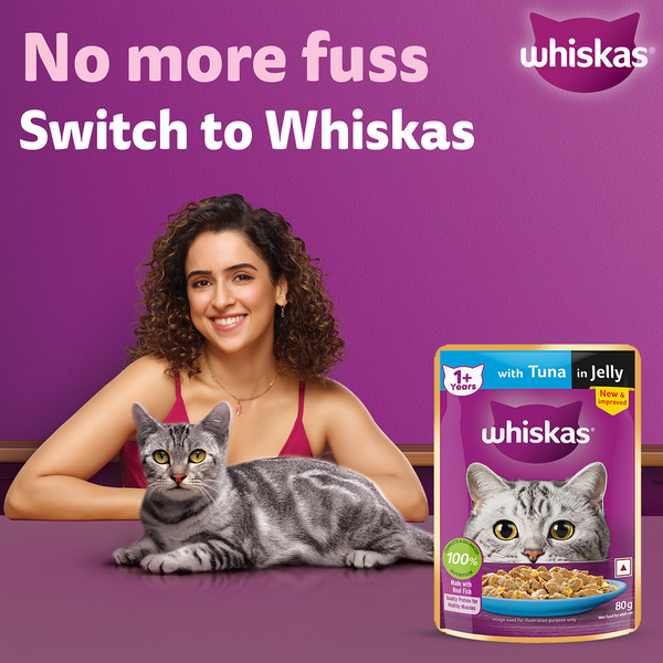 Whiskas Tuna in Jelly, Chicken and Salmon in Gravy Meal Adult Cat Wet Food