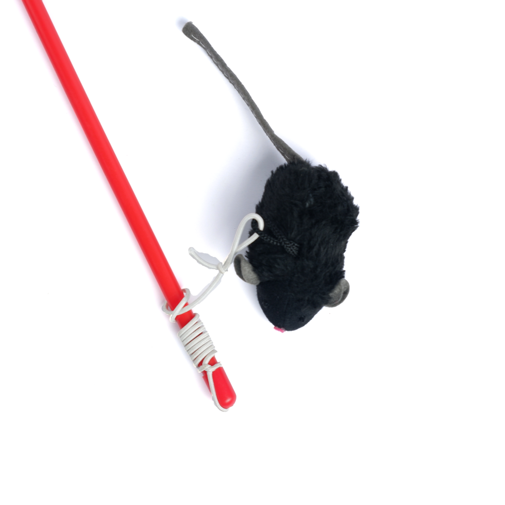 Trixie Squeaky Playing Rod Toy for Cats (Black) Cats-Toys Trixie