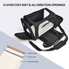 KUTKUT Soft Sided Airline Approved Foldable Travel Carrier for Small Dogs & Cat (Black) Both-Bedding, Mats & Travel Supplies KUTKUT Dropship