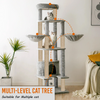 Furrlovers Multi-Level Cat Tree Tower with Scratching Posts, Hammock & Condo (Grey) Cats-Toys Furrlovers Dropship
