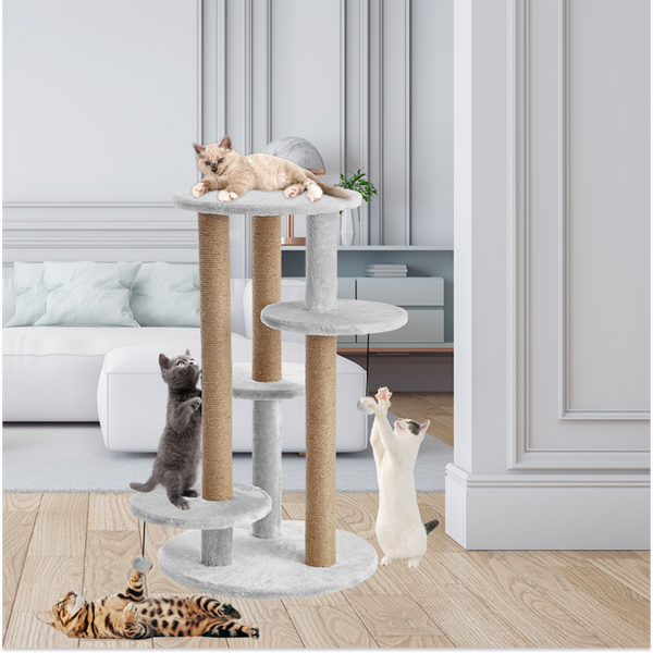 Furrlovers Multi Level Cat Tree with Scratching Posts & Platforms (Grey)