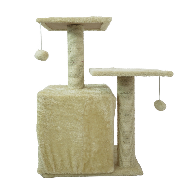 Skatrs Cat Tree with Sisal Rope, Scratching Post, Condo Hanging Toys for  Cats Kittens (Beige)
