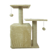 Skatrs Cat Tree with Sisal Rope, Scratching Post, Condo & Hanging Toys for Cats & Kittens (Beige) Cats-Toys Skatrs