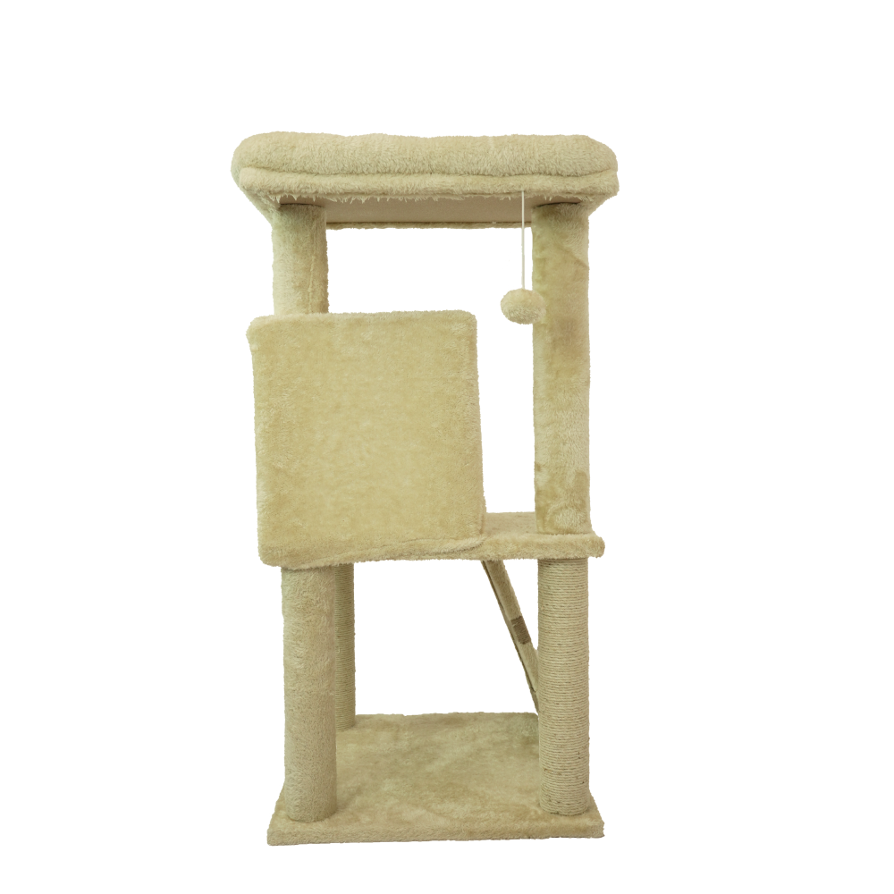 Skatrs Fur Fabric Ladder Jute Rope Scratching Post Cat tree for Cats and Kittens (Beige) Cats-Toys Skatrs