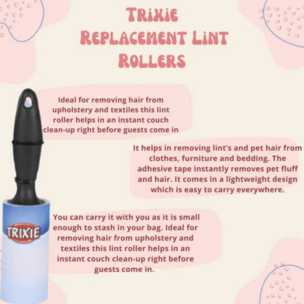 Trixie Fur Lint Roller for Dogs and Cats (18cm) Pet Parent-Cleaning Essentials Trixie