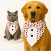 PawsIndia Strawberry Pattern Tuxedo Bandana with Matching Bow for Dogs and Cats Both-Clothing & Accessories Pawsindia Dropship