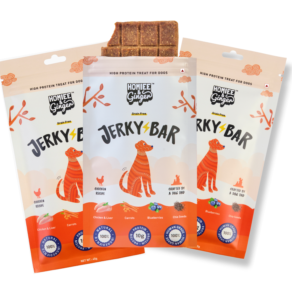 Homiee & Ginger Air Dried Grain Free Chicken Jerky Bar Dog Treats Dog Treats + Others Homiee & Ginger 3x45g