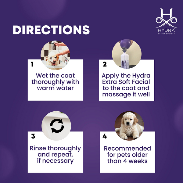 Hydra Groomers Extra Soft Facial Ultra Gentle Face & Body Shampoo for Cats & Dogs