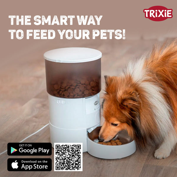 Trixie TX S Smart Automatic Food Dispenser for Dogs and Cats (White)