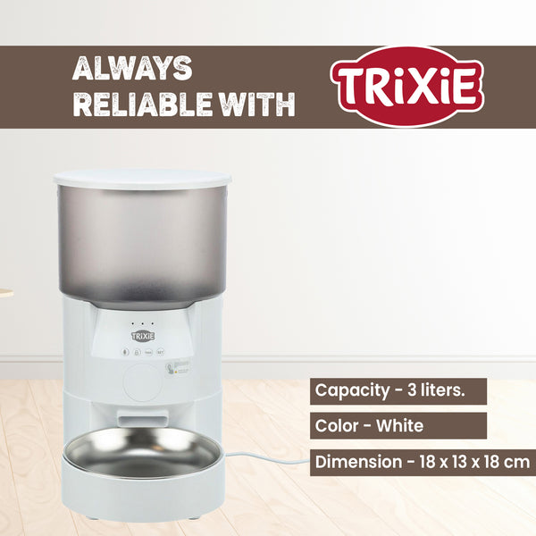 Trixie TX S Smart Automatic Food Dispenser for Dogs and Cats (White)