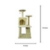 Skatrs Kitty Kastle Multi Level Cat Tree with Condo, Scratching Post, Platform and Ladder Toy (Beige)