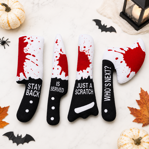 Talking Dog Club Halloween Knife Set Plush Toy for Dogs