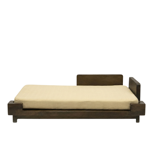 FurryLiving Barkly Bed with Cushion for Dogs (Dark Brown/Cream Cushion)