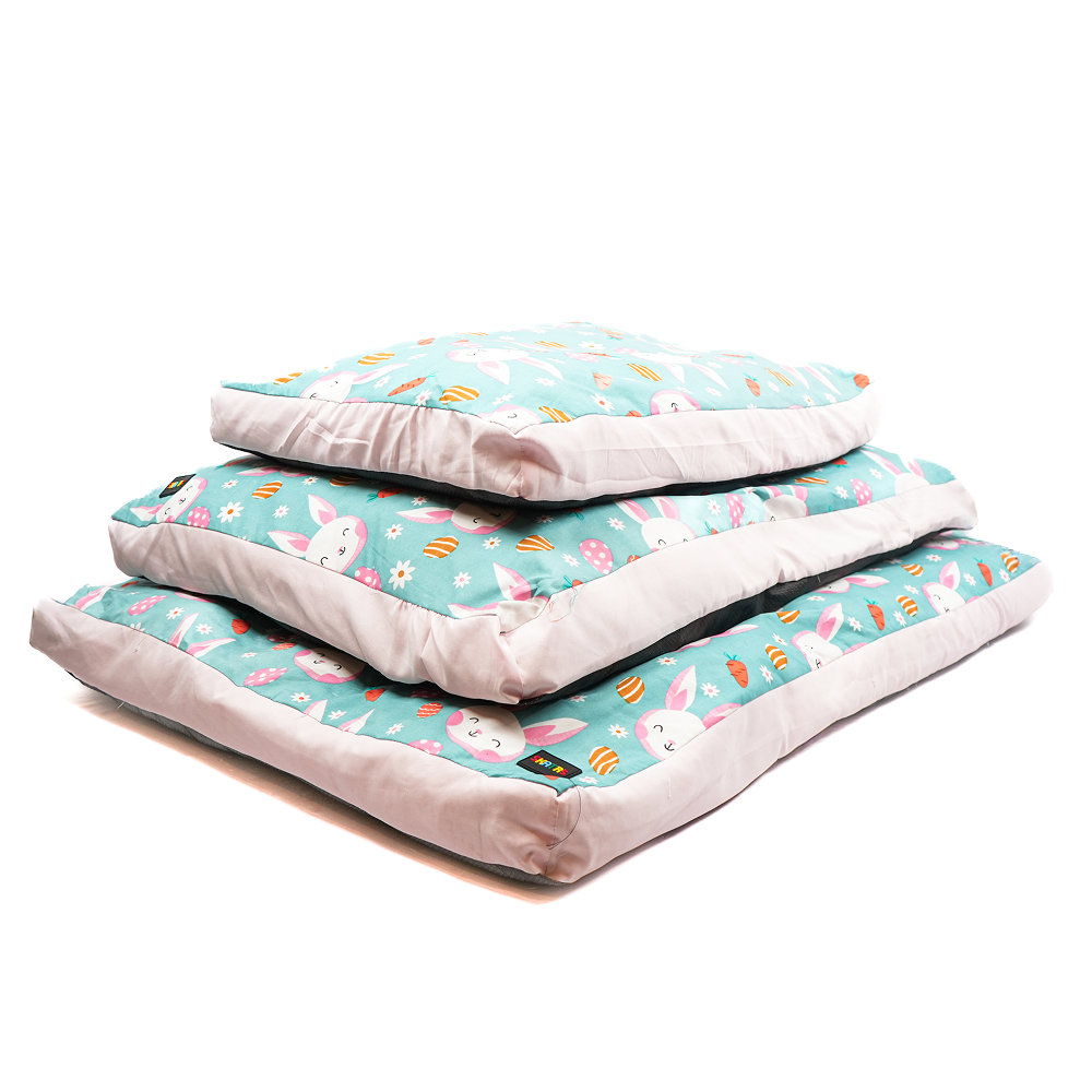 Skatrs Bunny Bloom Flat Bed for Dogs & Cats (Light Blue) Both-Bedding, Mats & Travel Supplies Skatrs