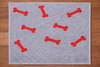 Talking Dog Club Bone Print Viscose Blanket for Dogs (Grey and Red Bone) Both-Bedding, Mats & Travel Supplies Talking Dog Club Dropship 100x120cm