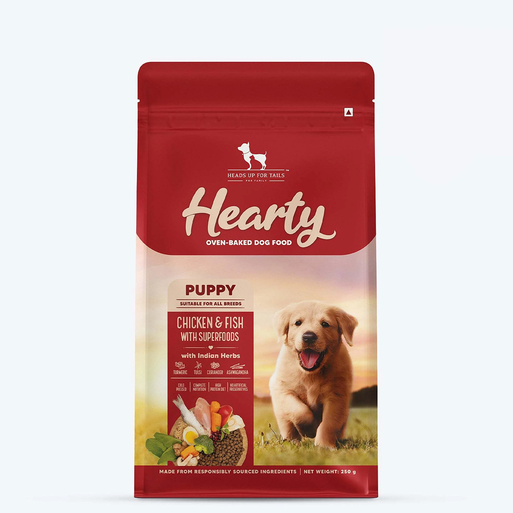 HUFT Hearty Oven Baked Chicken & Fish with Superfoods Puppy Dog Dry Food Dogs- Dry Food Heads Up for Tails