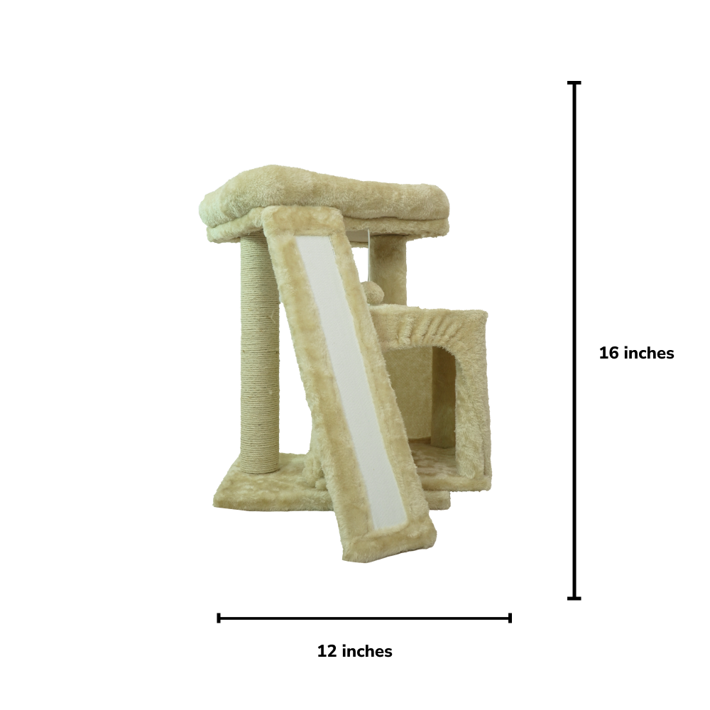 Skatrs Cat Tree Indoor Climbing Activity Tower with Scratching Posts for Cats (Beige) Cats-Toys Skatrs