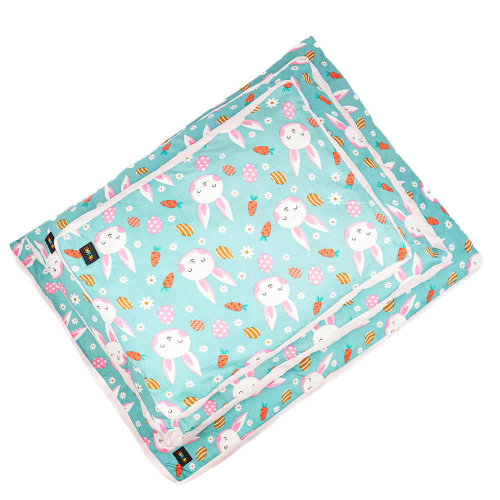 Skatrs Bunny Bloom Flat Bed for Dogs & Cats (Light Blue) Both-Bedding, Mats & Travel Supplies Skatrs