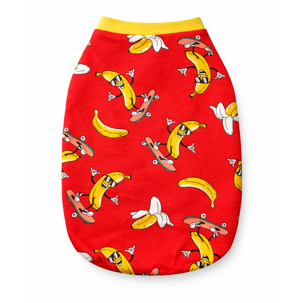 Pawgypets Banana Tshirt for Dogs (Red)