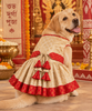 Pawgy Pets Pujo Dress for Dogs (Red & White) Dogs-Clothing & Accessories Pawgypets Dropship