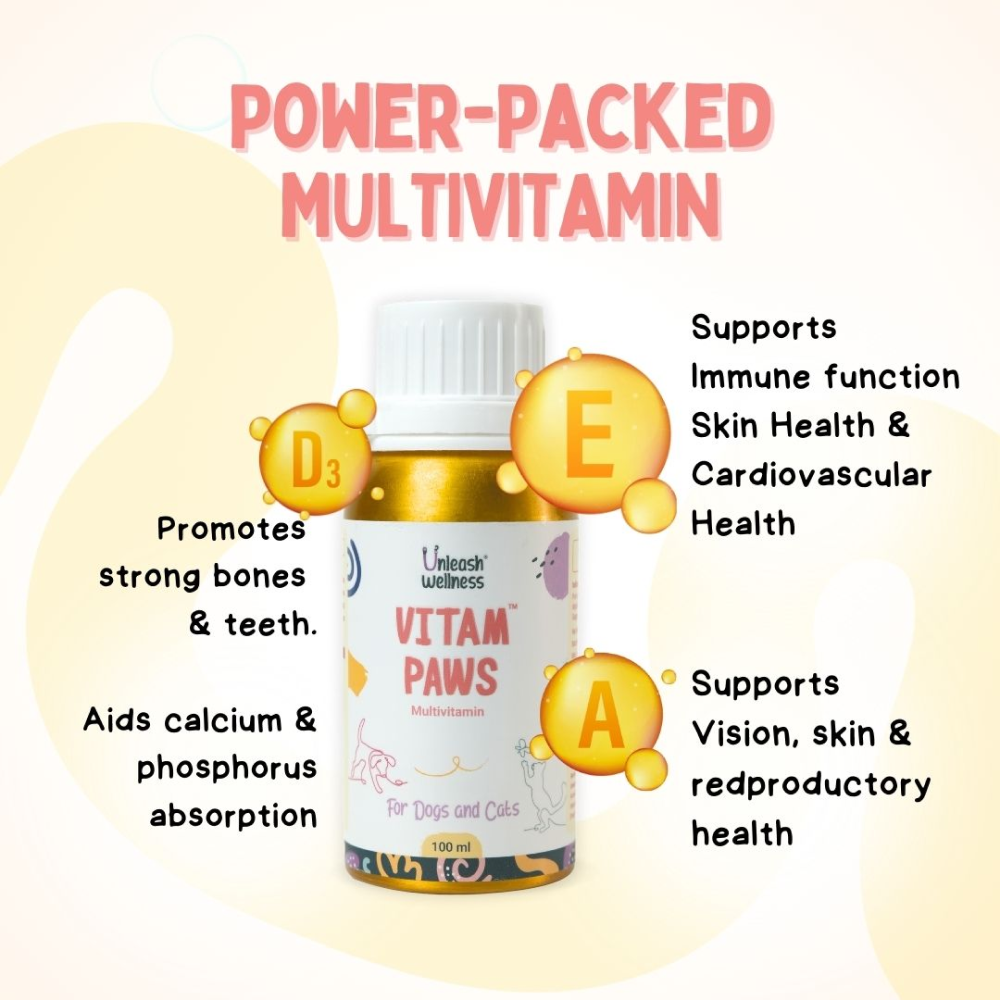 Unleash Wellness Vitam Paws Multivitamin Supplement for Dogs and Cats