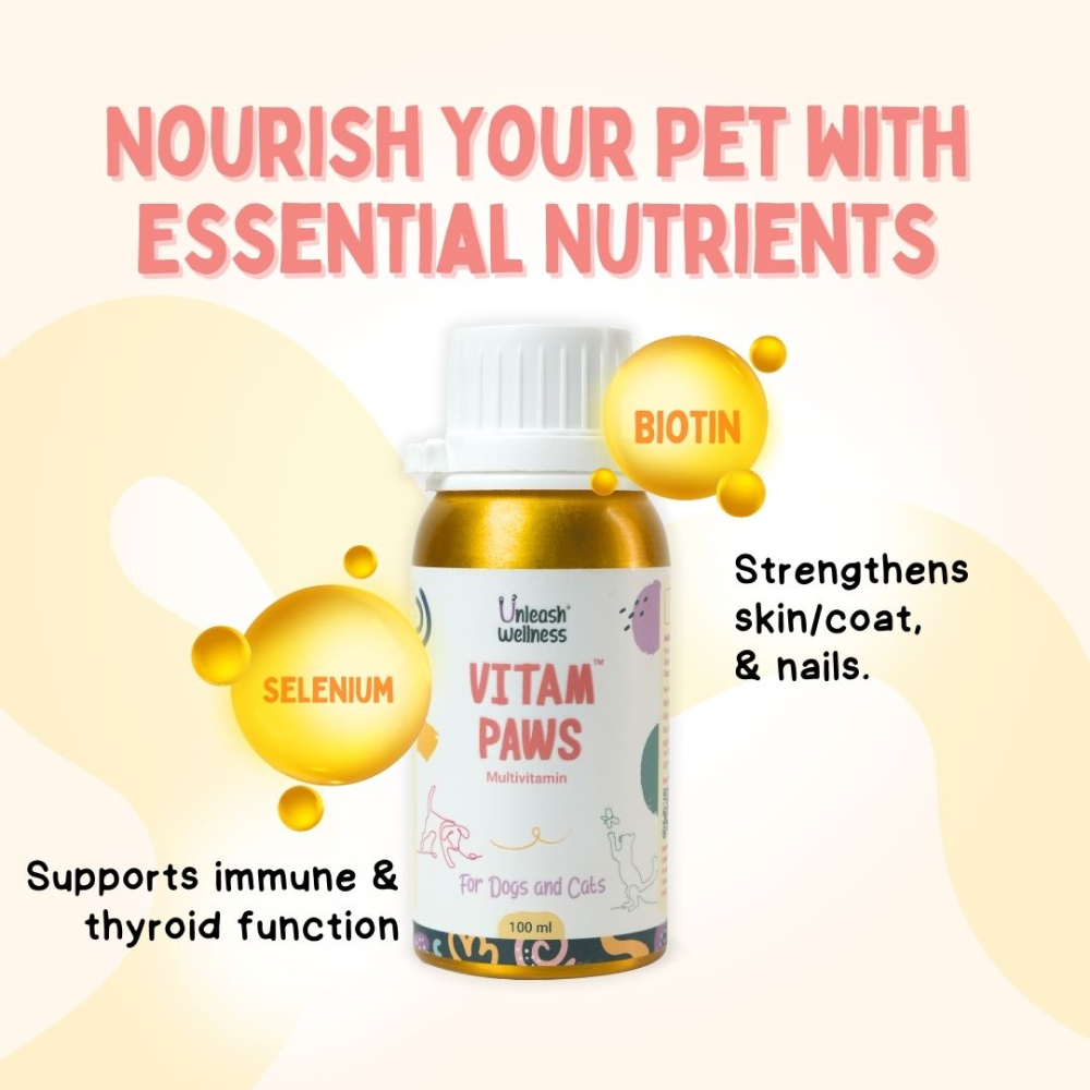 Unleash Wellness Vitam Paws Multivitamin Supplement for Dogs and Cats