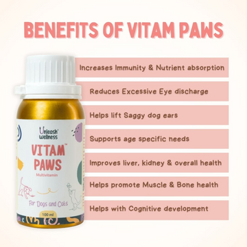 Unleash Wellness Vitam Paws Multivitamin Supplement for Dogs and Cats