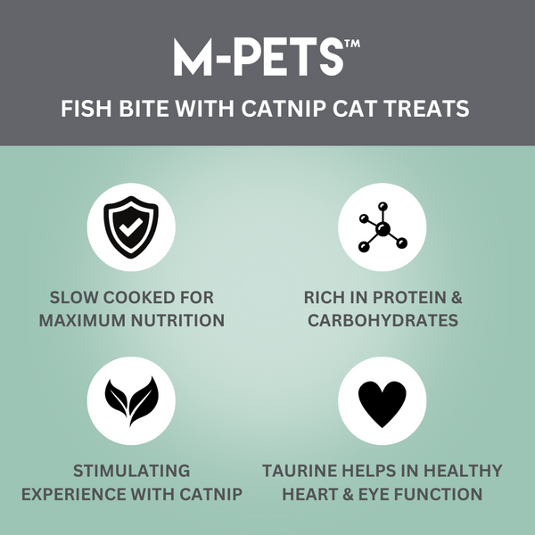 M PETS  Fish Bite With Catnip Treats for Cats