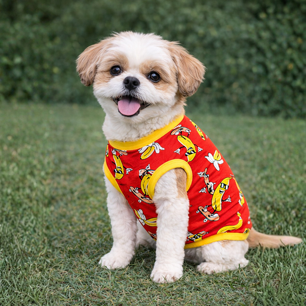 Pawgypets Banana Tshirt for Dogs (Red)
