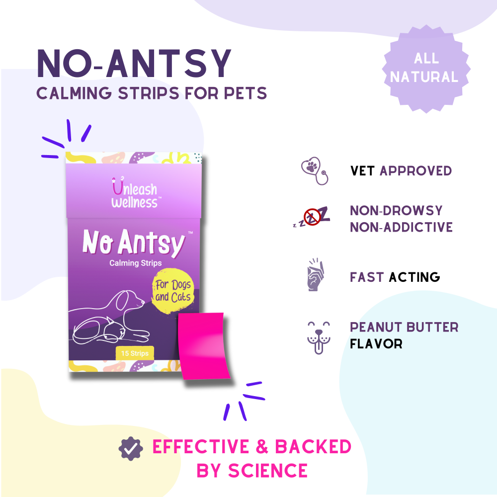 Unleash Wellness No Antsy All Natural Calming Strips for Dogs and Cats