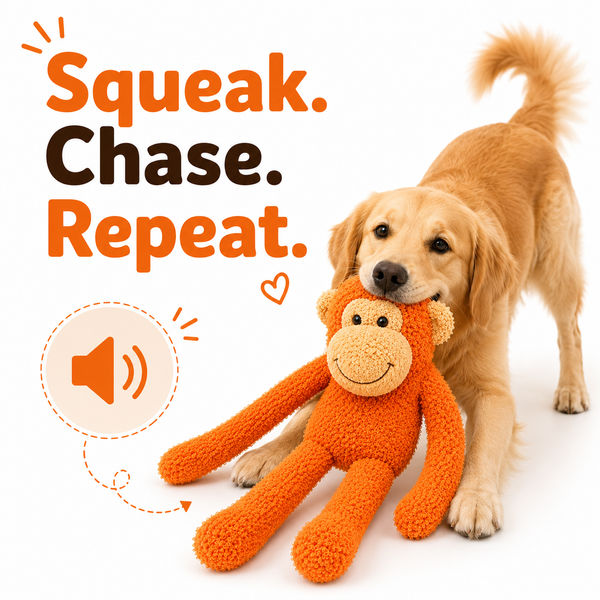 Talking Dog Club Monkey Trouble Reinforced Fabric Plush & Rope Toy for Dogs