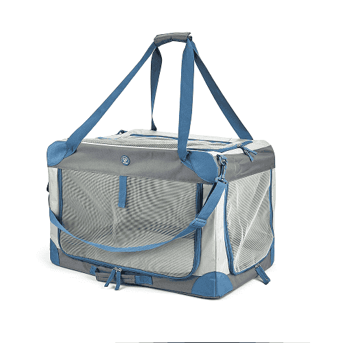 Barkbutler x Fofos Outdoor Camping Carrier for Dogs and Cats (Grey/Blue) Both-Bedding, Mats & Travel Supplies Barkbutler 61x41x41cm
